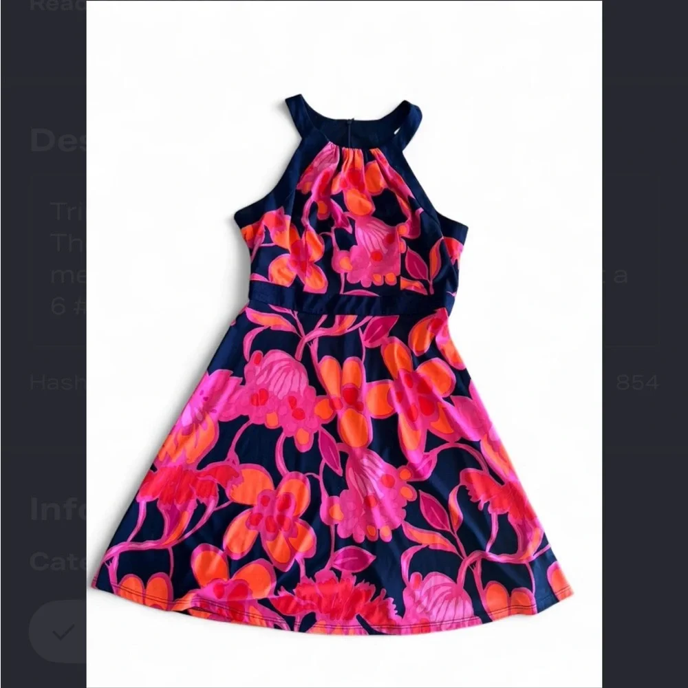 Trina Turk Pink and Orange Floral Dress - Picture 1 of 4
